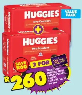 Shoprite Huggies dry comfort value pack disposable nappies offer