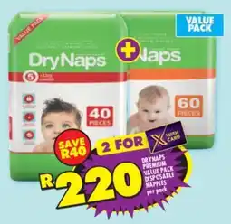 Shoprite Drynaps premium value pack disposable nappies offer