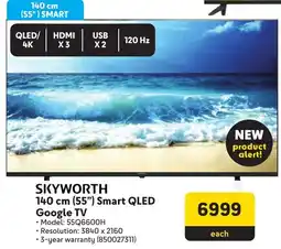 Makro SKYWORTH 140 cm 55" Smart QLED Google TV offer
