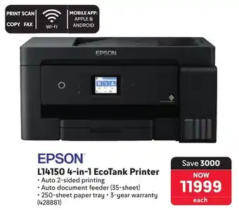 Makro EPSON L14150 4-in-1 EcoTank Printer offer