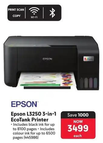 Makro Epson L3250 3-in-1 EcoTank Printer offer