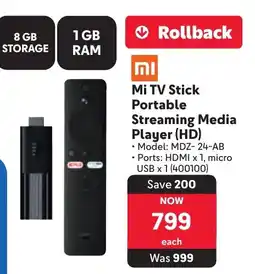 Makro Mi TV Stick Portable Streaming Media Player HD offer