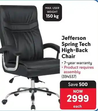 Makro Jefferson Spring Tech High-Back Chair offer