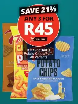 Checkers Tait's Potato Chips/ Puffs All Variants offer