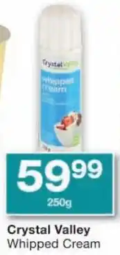 Checkers Crystal Valley Whipped Cream offer