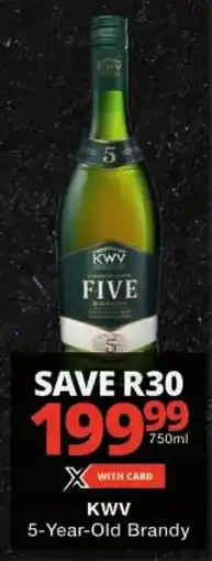 Checkers KWV 5-Year-Old Brandy offer