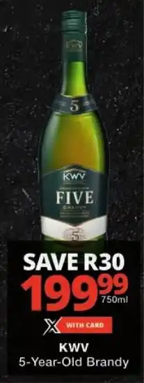 Checkers KWV 5-Year-Old Brandy offer