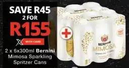 Checkers Bernini Mimosa Sparkling Spritzer Cans offer