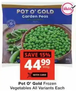 Checkers Pot O' Gold Frozen Vegetables All Variants offer