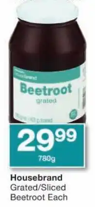 Checkers Housebrand Grated/ Sliced Beetroot offer