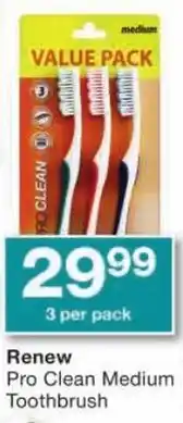 Checkers Renew Pro Clean Medium Toothbrush offer