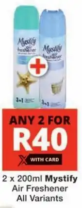 Checkers Mystify Air Freshener All Variants offer
