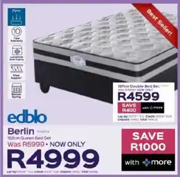 Sleepmasters Edblo Berlin 152cm Queen Bed Set offer