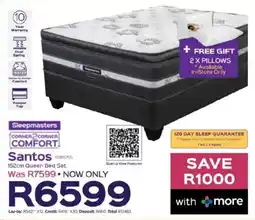 Sleepmasters Sleepmasters Santos 152cm Queen Bed Set offer