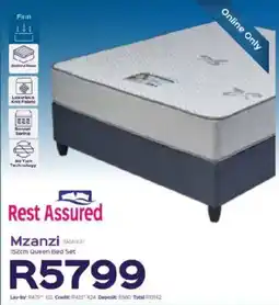 Sleepmasters Rest Assured Mzanzi 152cm Queen Bed Set offer