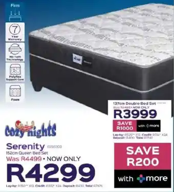 Sleepmasters Cozy Nights Serenity 152cm Queen Bed Set offer