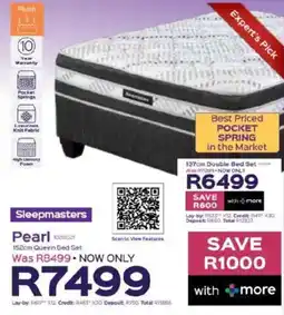 Sleepmasters Sleepmasters Pearl 152cm Queen Bed Set offer