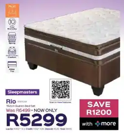 Sleepmasters Rio 152cm Queen Bed Set