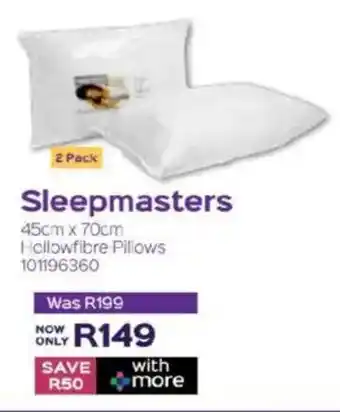 Sleepmasters Sleepmasters Hollowfibre Pillows offer