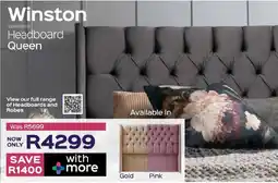 Sleepmasters Winston Headboard Queen offer