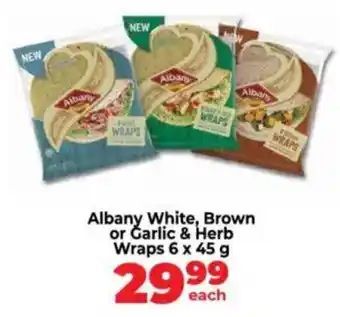 Food Lover's Market Albany White, Brown or Garlic & Herb Wraps offer