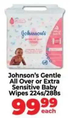 Food Lover's Market Johnson's Gentle All Over or Extra Sensitive Baby Wipes offer