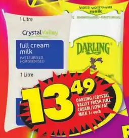 Shoprite Darling/ crystal valley fresh full cream/ low fat milk offer