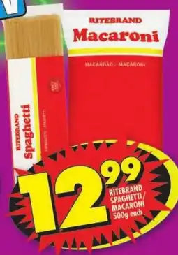 Shoprite Ritebrand spaghetti/ macaroni offer