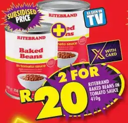 Shoprite Ritebrand baked beans in tomato sauce offer