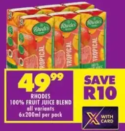 Shoprite Rhodes 100% fruit juice blend offer