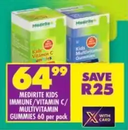 Shoprite Medirite kids immune/ vitamin c/ multivitamin gummies offer