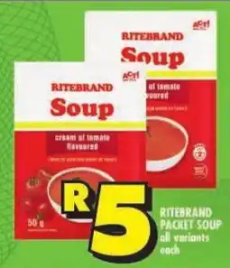 Shoprite Ritebrand packet soup all variants offer