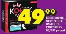 Shoprite Kotex normal daily protect unscented pantyliners offer