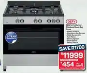 Pick n Pay Defy 900mm 5-Burner Stainless Steel Gas Stove DGS902 offer