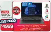 Pick n Pay Lenovo 15.6 Ideapad Celeron Laptop offer