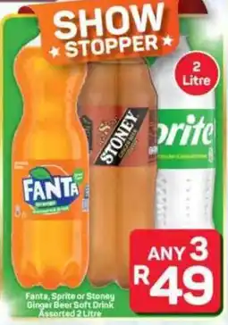 Pick n Pay Hypermarket Fanta, Sprite or Stoney Ginger Beer Soft Drink Assorted offer
