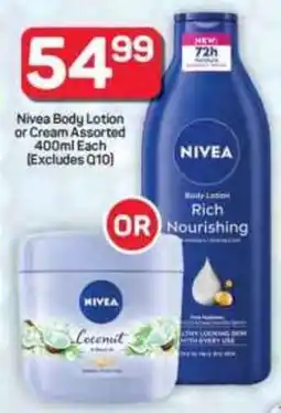 Pick n Pay Hypermarket Nivea Body Lotion or Cream Assorted offer