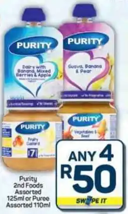 Pick n Pay Hypermarket Purity 2nd Foods Assorted or Puree Assorted offer