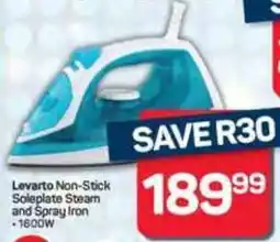 Pick n Pay Hypermarket Levarto Non-Stick Soleplate Steam and Spray Iron offer
