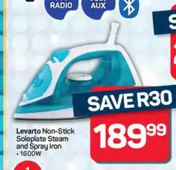 Pick n Pay Hypermarket Levarto Non-Stick Soleplate Steam and Spray Iron offer