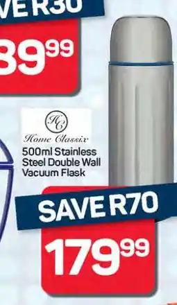 Pick n Pay Hypermarket Home Classix 500ml Stainless Steel Double Wall Vacuum Flask offer