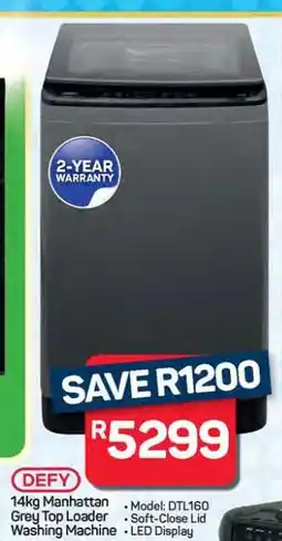 Pick n Pay Hypermarket 14kg Manhattan Grey Top Loader Washing Machine offer