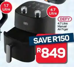 Pick n Pay Hypermarket DEFY 4.7 Litre Manual Air Fryer offer