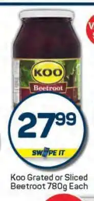 Pick n Pay Koo Grated or Sliced Beetroot offer