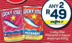 Pick n Pay Lucky Star Pilchards In Sauce Assorted 400g offer