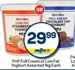 Pick n Pay PnP Full Cream or Low Fat Yoghurt Assorted 1kg Each offer