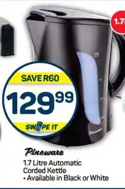 Pick n Pay Pineware 1.7 Litre Automatic Corded Kettle offer