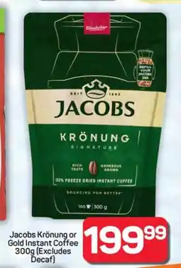 Pick n Pay Hypermarket Jacobs Krönung or Gold Instant Coffee 300g offer