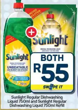 Pick n Pay Hypermarket Sunlight Regular Dishwashing Liquid 750ml and Refill offer