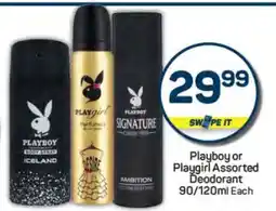 Pick n Pay Playboy or Playgirl Assorted Deodorant offer